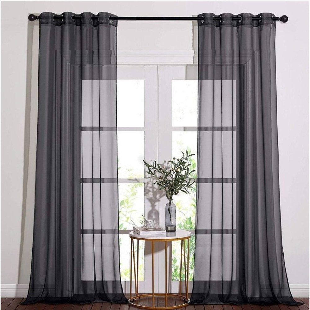 Nicetown Sheer Textured Voile Window Cur 2 Panels